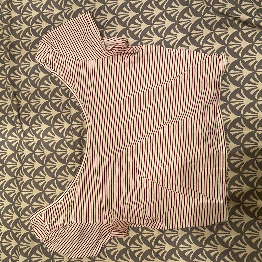 Red Striped Crop Top. Size S.
